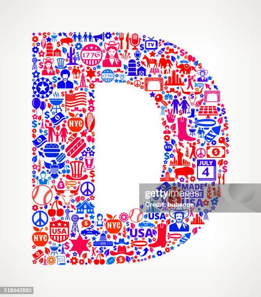 letter d us royalty free vector art pattern - bison burger stock illustrations