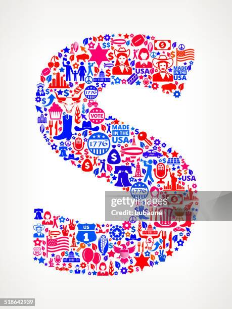 letter s us royalty free vector art pattern - bison burger stock illustrations