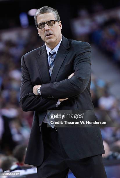 Head coach Randy Wittman of the Washington Wizards looks on against the Sacramento Kings Kings during an NBA basketball game at Sleep Train Arena on...