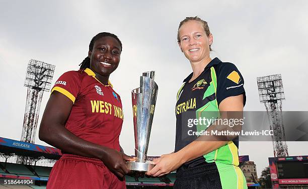 Stafanie Taylor, Captain of the West Indies and Meg Lanning, Captain of Australia pictured during a Captain's Photocall ahead of the Womens ICC World...