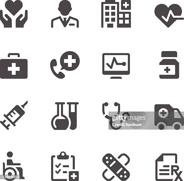 healthcare & medicine icons - medical chart icons stock illustrations