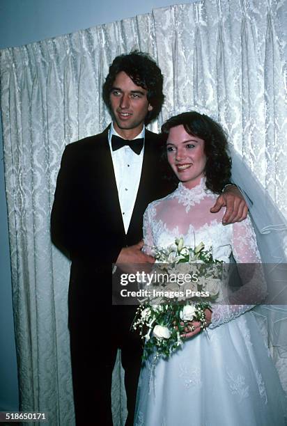 Robert F. Kennedy Jr. And Emily Ruth Black attends a photocall after getting married on April 3, 1982 in her hometown of Bloomington, Indiana.