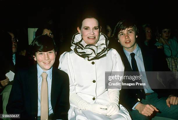 Gloria Vanderbilt and her sons Anderson Cooper and Carter Cooper photographed in New York City, circa 1980.