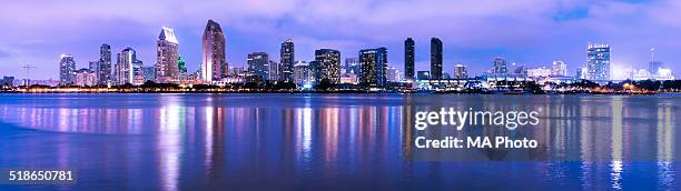 skyline of downtown san diego 2014 - downtown san diego stock pictures, royalty-free photos & images