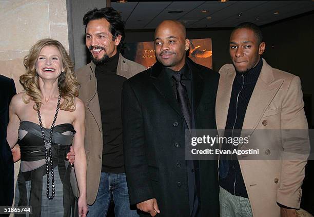 Actors Kyra Sedgwick, Benjamin Bratt, producer Damon Dash and rapper Mos Def attend "The Woodsman" film premiere at The Skirball Center December 15,...