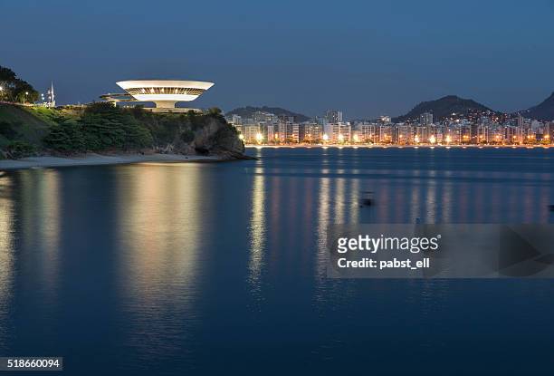 mac and the shore of niteroi - niteroi stock pictures, royalty-free photos & images