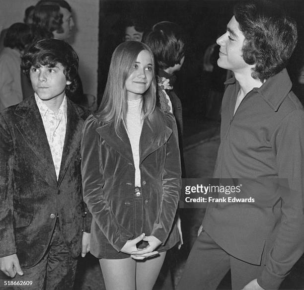 American actors Christopher Knight, Maureen McCormick and Barry Williams, stars of the US TV sitcom 'The Brady Bunch', at the premiere of The Who's...