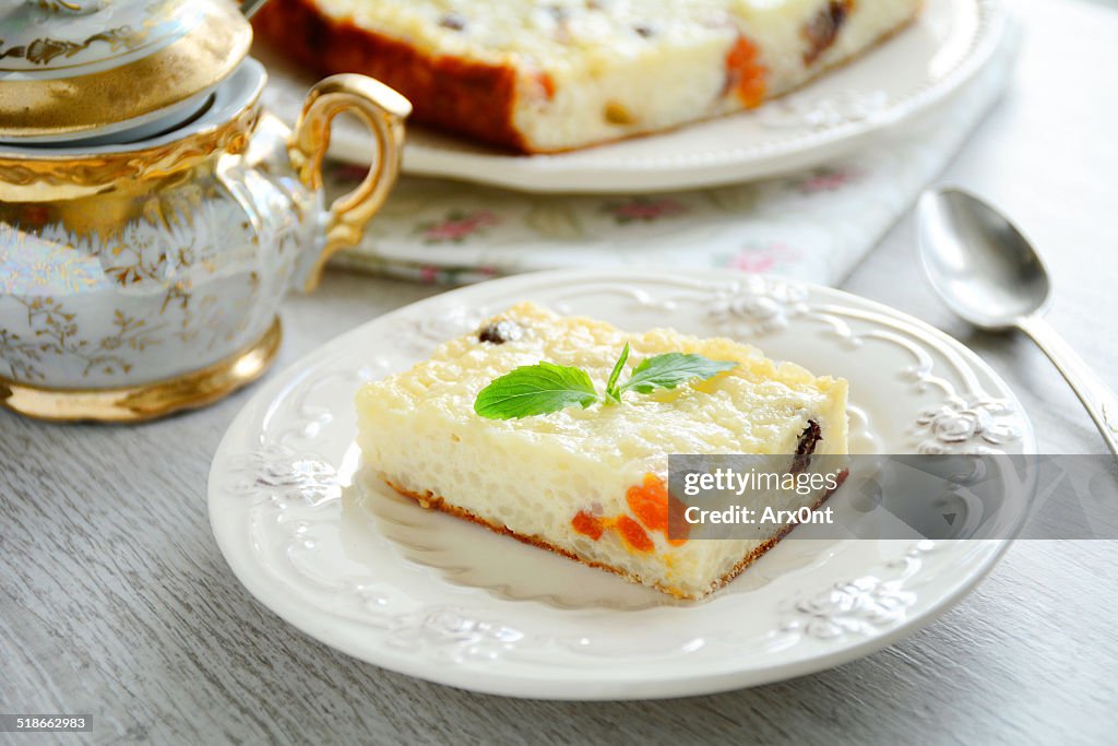 Baked rice pudding