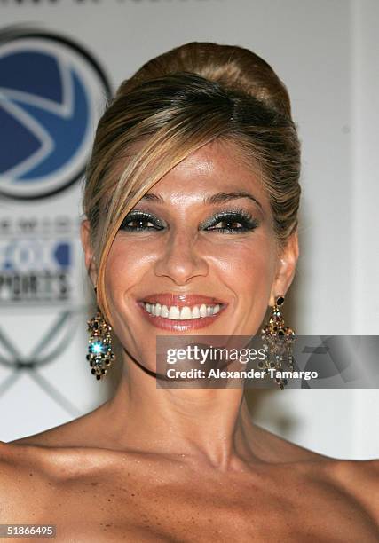 Model and host Catherine Fullop poses backstage at the 2nd Annual Premios FOX Sports Awards on December 15, 2004 at the Jackie Gleason Theatre in...