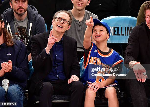 Steve Buscemi attends the Brooklyn Nets vs New York Knicks game at Madison Square Garden on April 1, 2016 in New York City.