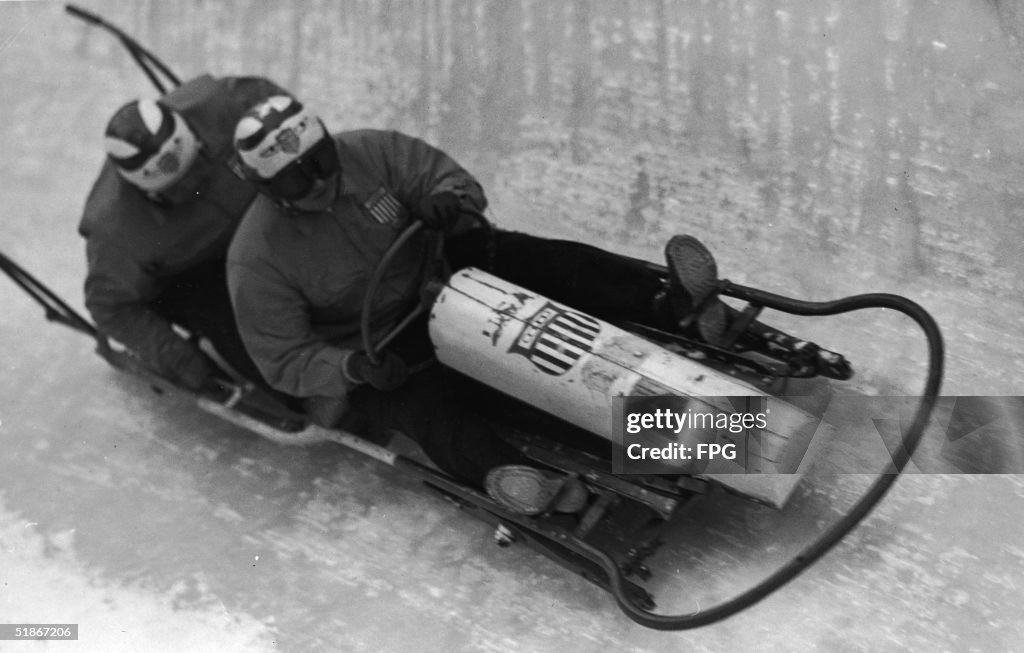 American Olympic Bobsledders In Action