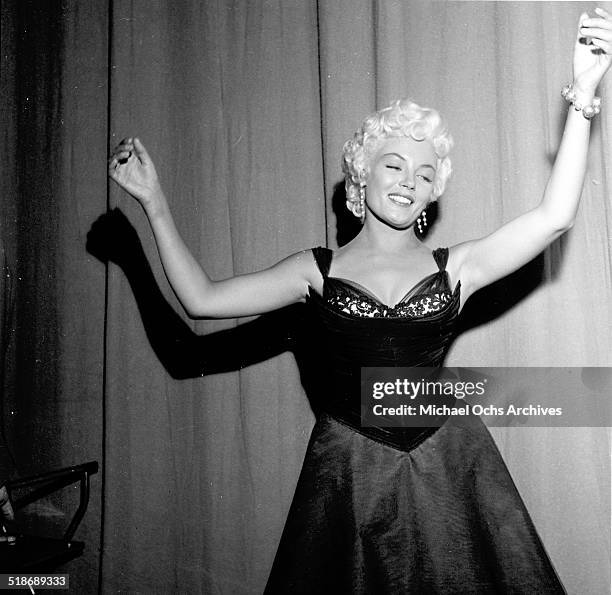 Sheree North gets ready for the Ed Sullivan Show in Los Angeles,CA.