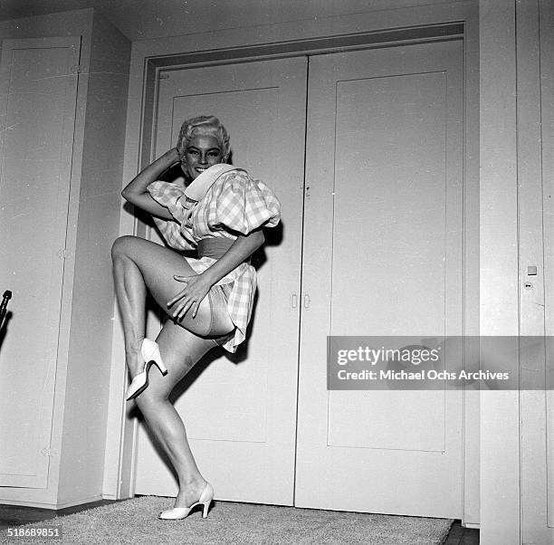 Sheree North gets ready for a TV Show in Los Angeles,CA.