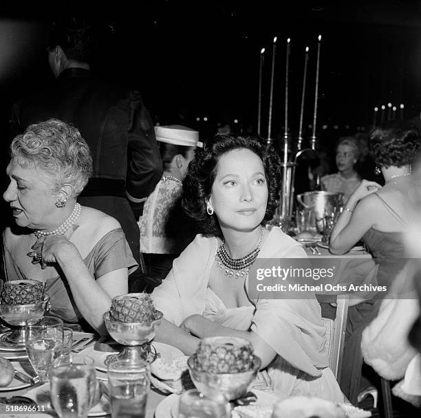 Merle Oberon attends the Friars Dinner in Los Angeles,CA.