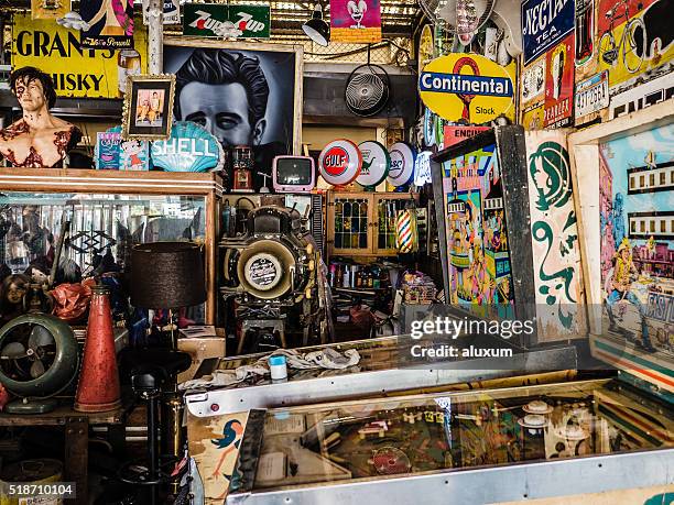 vintage items shop bangkok thailand - pinball stock pictures, royalty-free photos & images