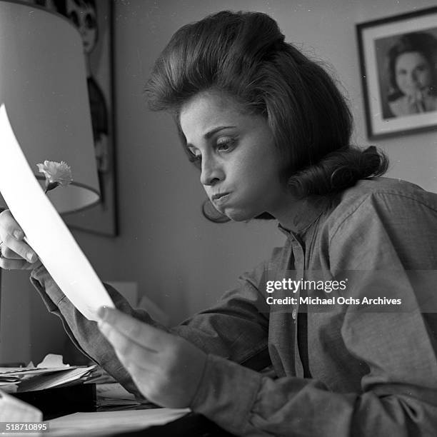 Lynn Loring poses for portrait at home in Los Angeles, CA.