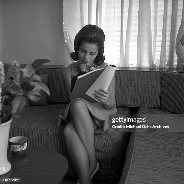 Lynn Loring poses for portrait at home in Los Angeles, CA.