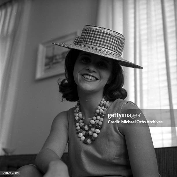 Lynn Loring poses for portrait at home in Los Angeles, CA.