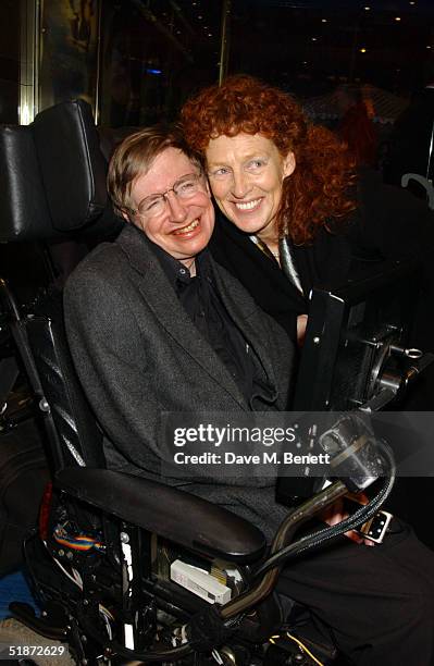 Scientist Stephen Hawking and wife Elaine Mason arrive at the European Premiere of "Lemony Snicket's A Series Of Unfortunate Events" at the Empire...