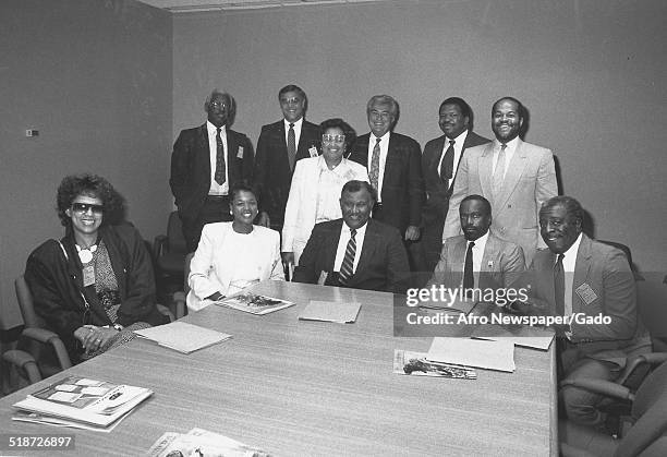 Politician and Maryland congressional representative Elijah Cummings and politicians, 1993.