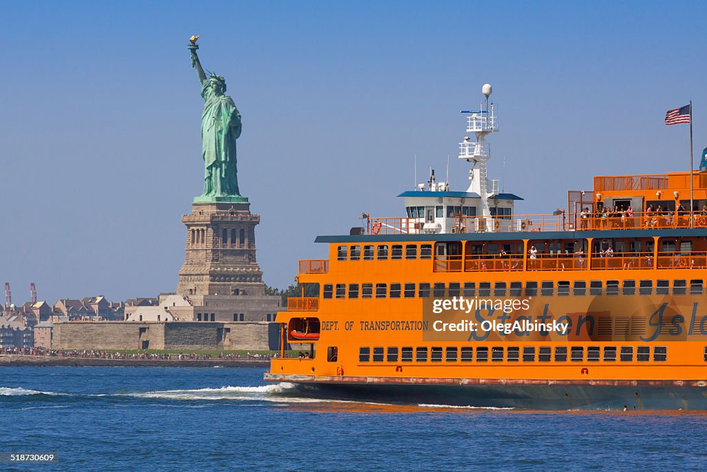 Ferry de Staten Island, la Estatua de la libertad, ciudad de Nueva York.