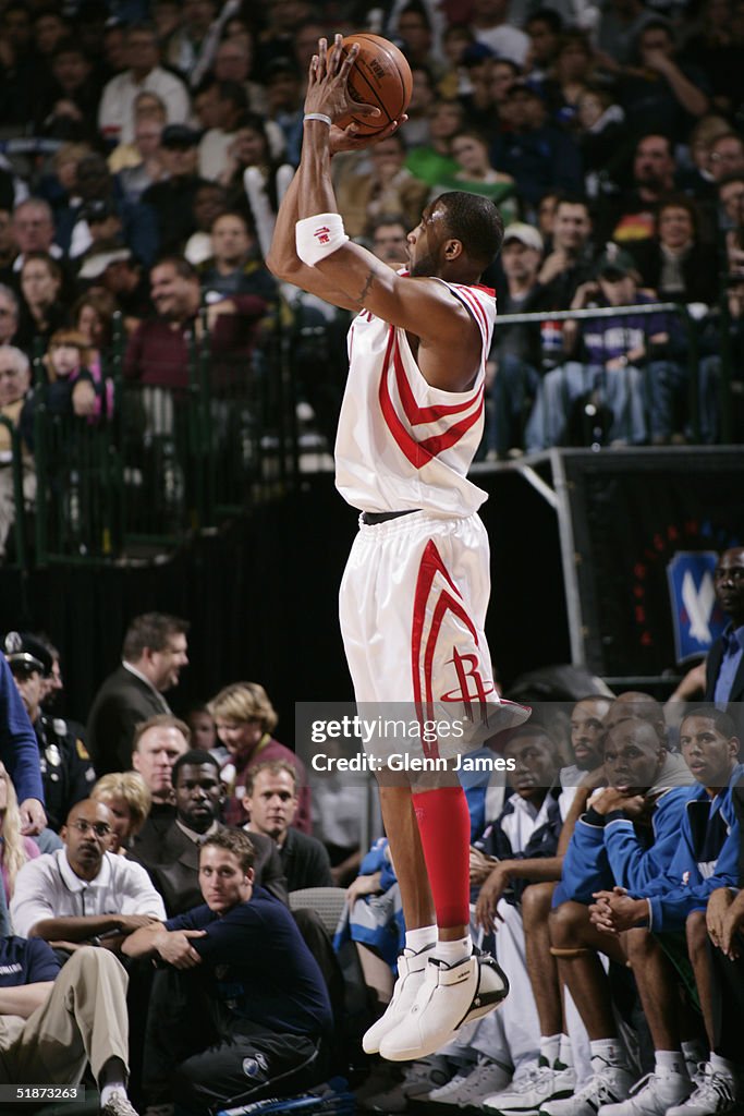 T Mac Rockets Tracy McGrady of the Houston Rockets shoots during the game with the ...