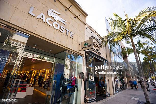 lacoste store on rodeo drive, beverly hills, usa - lacoste designer label stock pictures, royalty-free photos & images