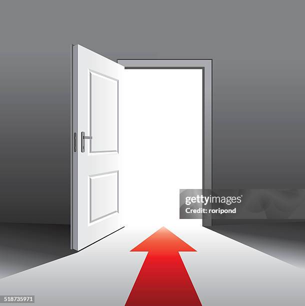 open door - doorstep stock illustrations