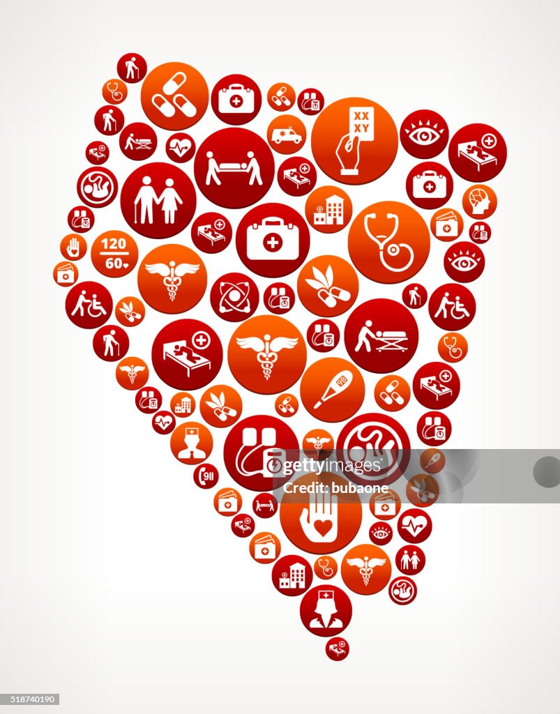 Health Button Color Nevada Healthcare And Medical Red Button Pattern High-Res Vector ...