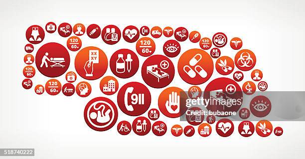 Red Health Pattern Nebraska Healthcare And Medical Red Button Pattern High-Res Vector ...