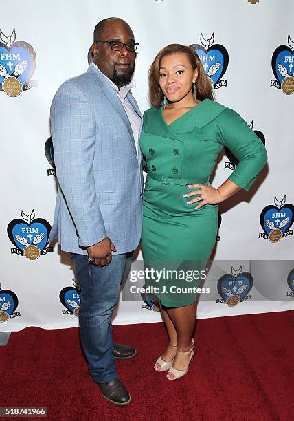 Actors J. Bernard Calloway and Carmen Ruby Floyd pose for a photo at the 2016 Franciscan Handmaids Of The Most Pure Heart of Mary Centennial Gala at...