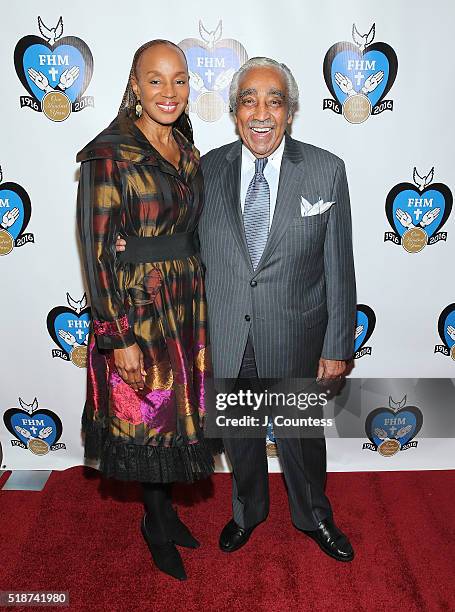 Editor and Chief Emerita Susan Taylor and U.S. Congressman Charles B. Rangel pose for a photo at the 2016 Franciscan Handmaids Of The Most Pure Heart...