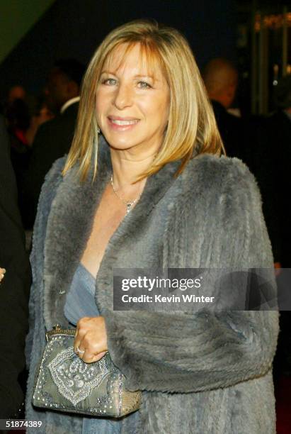 Actress/singer Barbra Streisand arrives at the premiere of Universal's "Meet the Fockers" at the Universal Amphitheatre on December 16. 2004 in Los...