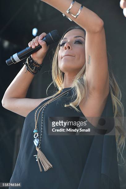 Jana Kramer performs during the ACM Party for a Cause Festival at the Las Vegas Festival Grounds on April 1, 2016 in Las Vegas, Nevada.