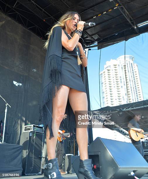 Jana Kramer performs during the ACM Party for a Cause Festival at the Las Vegas Festival Grounds on April 1, 2016 in Las Vegas, Nevada.