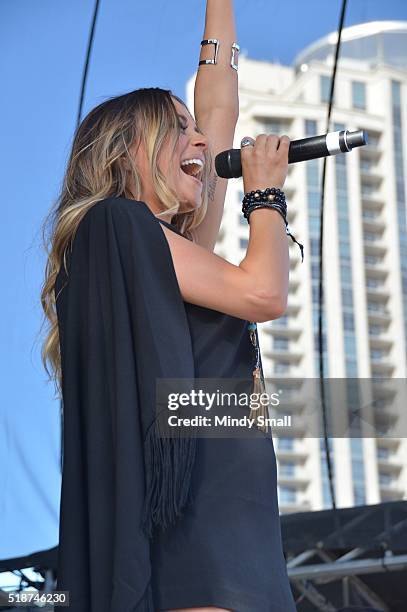 Jana Kramer performs during the ACM Party for a Cause Festival at the Las Vegas Festival Grounds on April 1, 2016 in Las Vegas, Nevada.