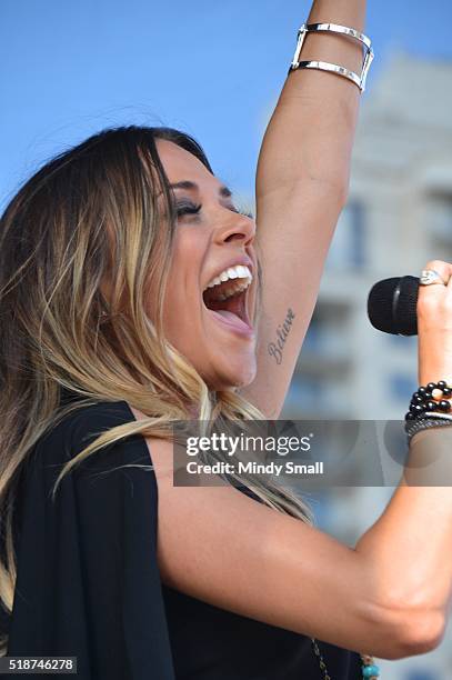 Jana Kramer performs during the ACM Party for a Cause Festival at the Las Vegas Festival Grounds on April 1, 2016 in Las Vegas, Nevada.