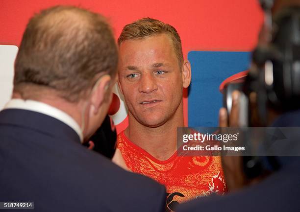 Riaan Viljoen of Sunwolves during the 2016 Super Rugby match between Southern Kings and Sunwolves at Nelson Mandela Bay Stadium on April 02, 2016 in...
