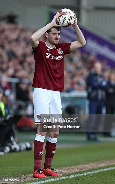 Brendan Moloney of Northampton Town in action during the Sky Bet League Two match between Northampton Town and Notts County at Sixfields Stadium on...