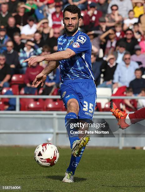 Mike Edwards of Notts County in action during the Sky Bet League Two match between Northampton Town and Notts County at Sixfields Stadium on April 2,...