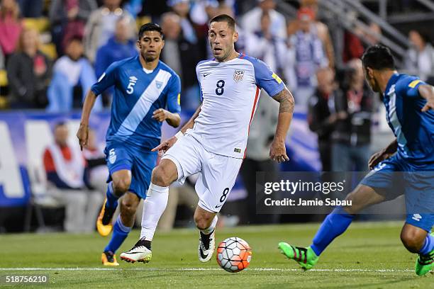 Clint Dempsey of the United States Men's National Team controls the ball against Guatemala during the FIFA 2018 World Cup qualifier on March 29, 2016...