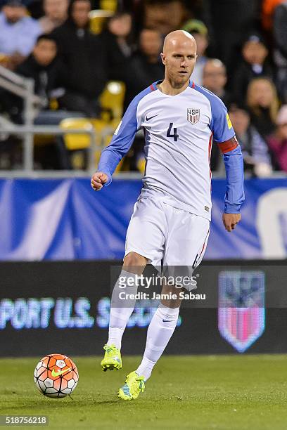 Michael Bradley of the United States Men's National Team controls the ball against Guatemala during the FIFA 2018 World Cup qualifier on March 29,...
