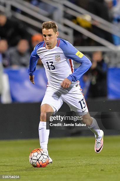 Ethan Finley of the United States Men's National Team controls the ball against Guatemala during the FIFA 2018 World Cup qualifier on March 29, 2016...