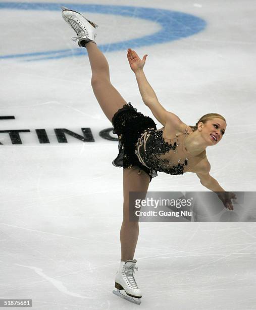 Joannie Rochette of Canada performs at the 2004/2005 ISU Grand Prix of Figure Skating Final on December 17, 2004 in Beijing, China. Rochette is on...