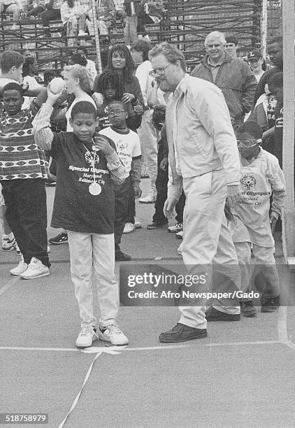 Athletes during the Special Olympics, Maryland, 1995.