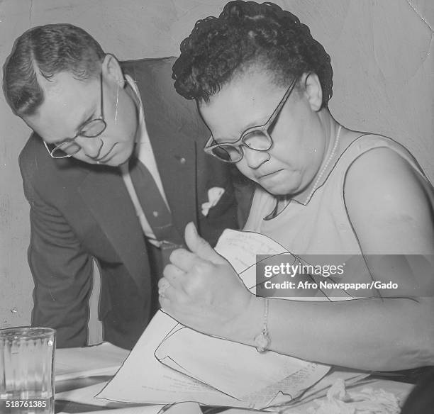 Civil Rights leader and judge Raymond Pace Alexander, Sadie Alexander and H Talcott Stith, May 6, 1957.