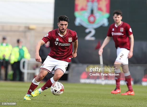 Danny Rose of Northampton Town in action during the Sky Bet League Two match between Northampton Town and Notts County at Sixfields Stadium on April...