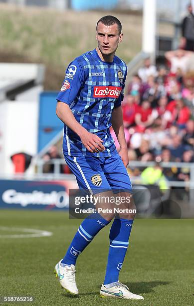 Hayden Hollis of Notts County in action during the Sky Bet League Two match between Northampton Town and Notts County at Sixfields Stadium on April...