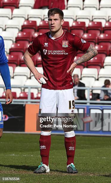 James Collins of Northampton Town in action during the Sky Bet League Two match between Northampton Town and Notts County at Sixfields Stadium on...