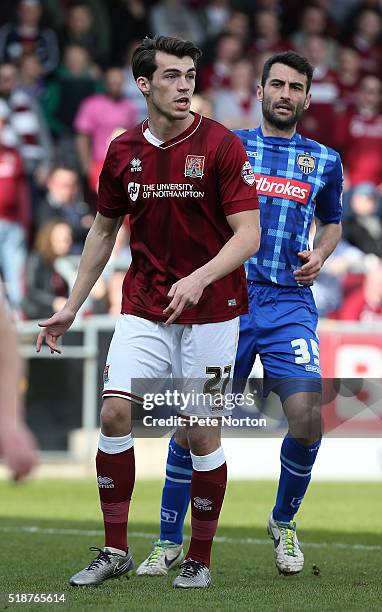 John Marquis of Northampton Town in action during the Sky Bet League Two match between Northampton Town and Notts County at Sixfields Stadium on...